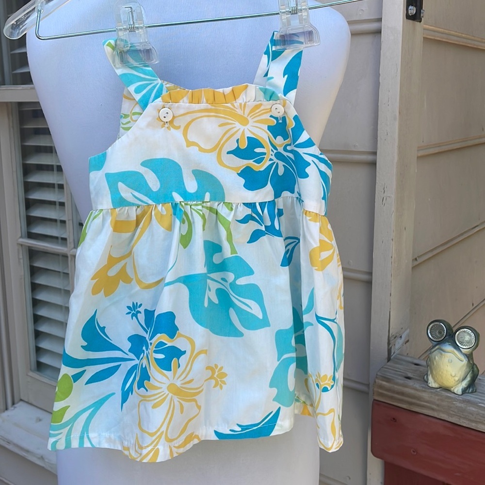 Girls Yellow Hawaiian Dress Size 12 mos